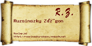 Ruzsinszky Zágon névjegykártya